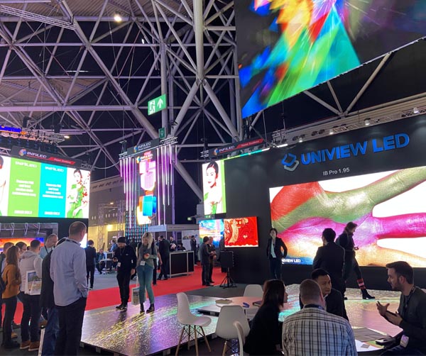uniview led booth design at ise 2020
